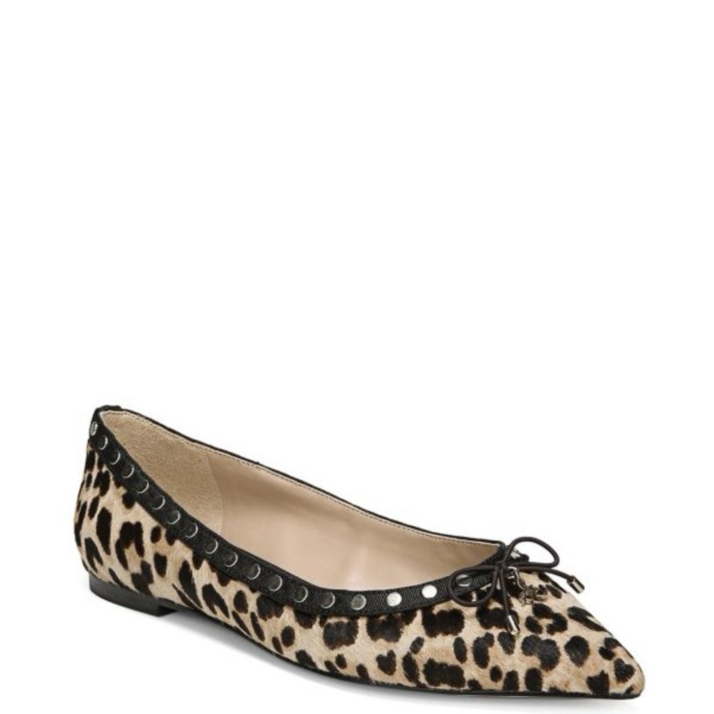 Sam Edelman Leopard Print Studded Flats with Black Trim